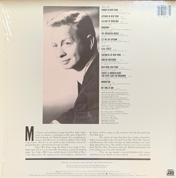 Mel Tormé : Songs Of New York (LP, RE, RM)