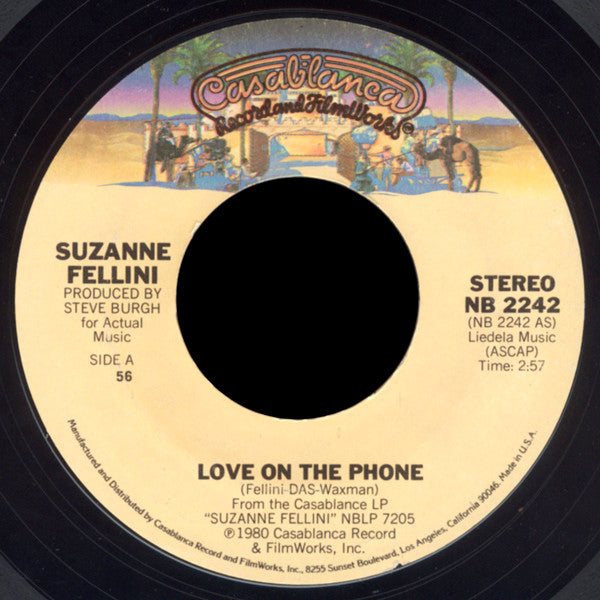 Suzanne Fellini : Love On The Phone  (7", Single, 56)