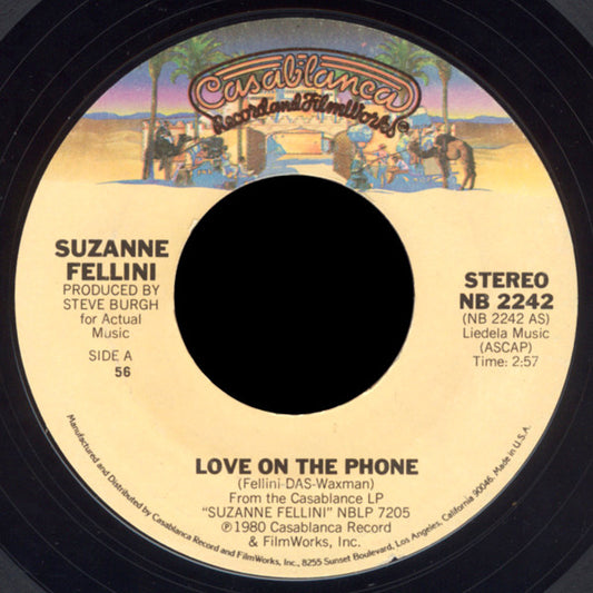 Suzanne Fellini : Love On The Phone  (7", Single, 56)