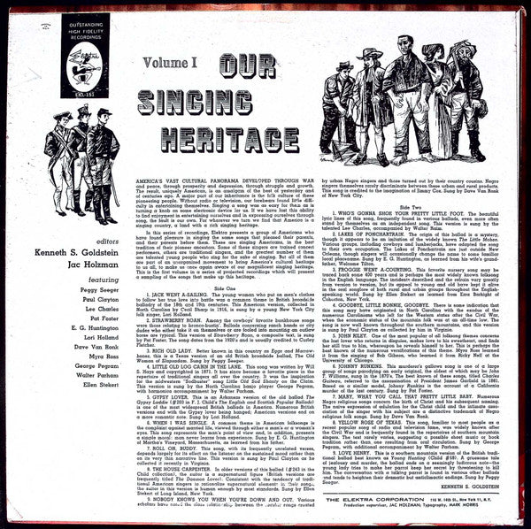 Various : Our Singing Heritage Volume I (LP, Mono)