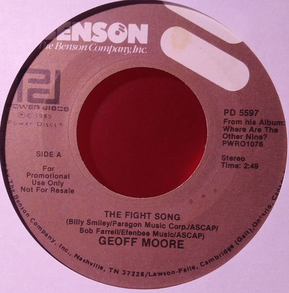 Geoff Moore : The Fight Song (7", Promo)
