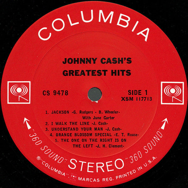Johnny Cash : Johnny Cash's Greatest Hits (Volume 1) (LP, Comp, San)