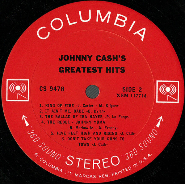 Johnny Cash : Johnny Cash's Greatest Hits (Volume 1) (LP, Comp, San)