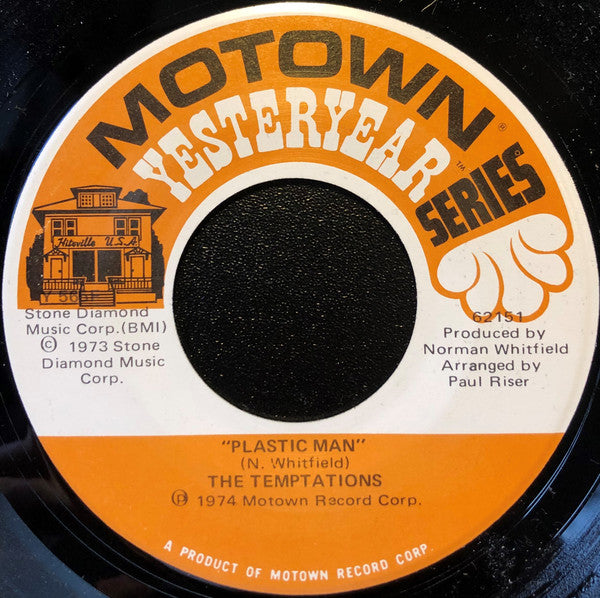The Temptations : Papa Was A Rollin' Stone (Vocal) / Plastic Man (7", Single, RE)