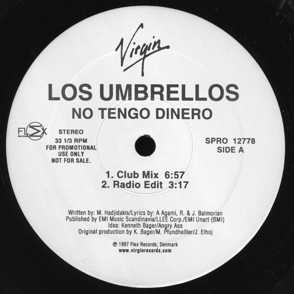 Los Umbrellos : No Tengo Dinero (12", Promo)