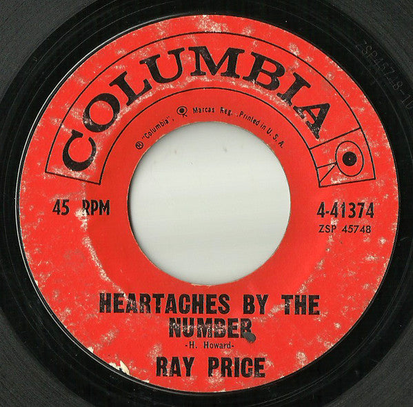 Ray Price : Heartaches By The Number (7", Single)
