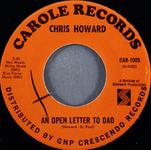 Chris Howard (22) / Michael Paul (12) : An Open Letter To Dad / Dear Dad (7")