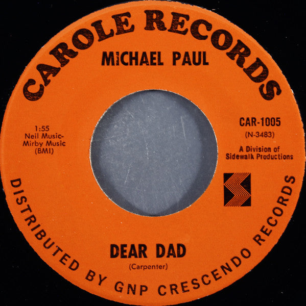 Chris Howard (22) / Michael Paul (12) : An Open Letter To Dad / Dear Dad (7")