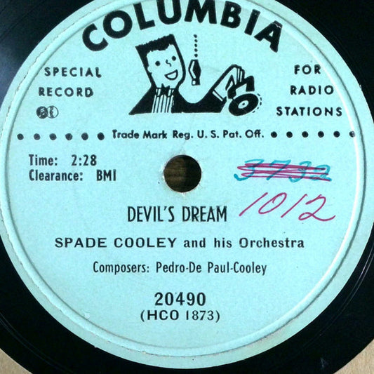Spade Cooley And His Orchestra : You'll Rue The Day / Devil's Dream (Shellac, 10", Promo)