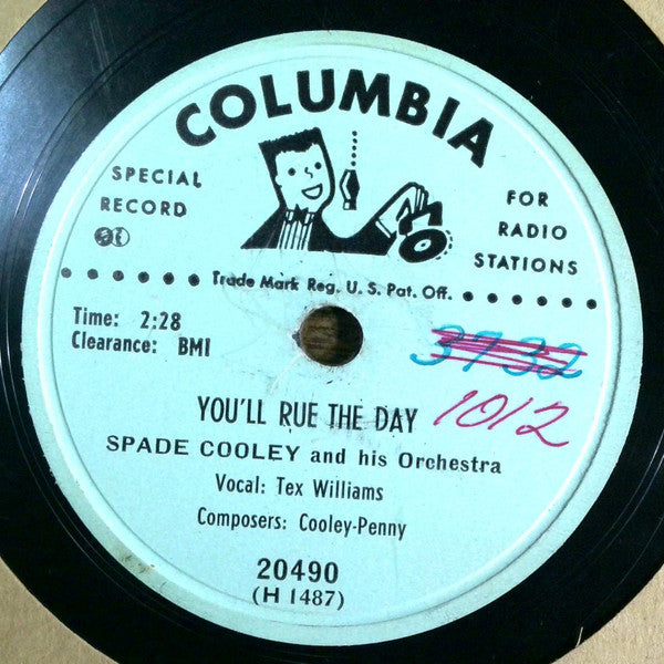 Spade Cooley And His Orchestra : You'll Rue The Day / Devil's Dream (Shellac, 10", Promo)