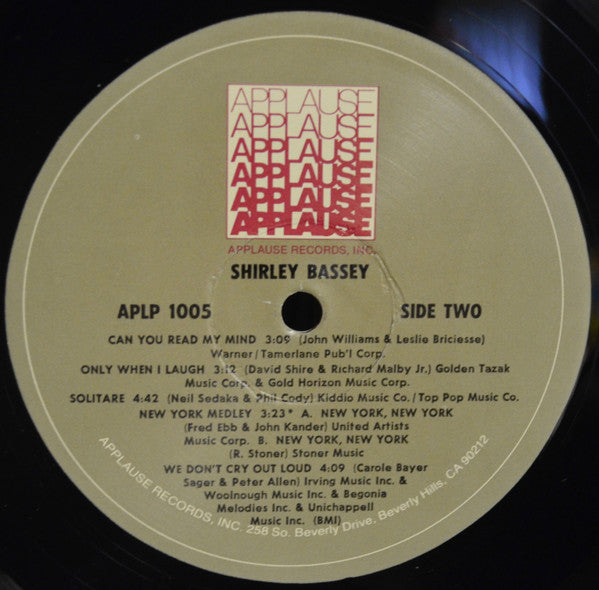 Shirley Bassey : All By Myself (LP, Album)