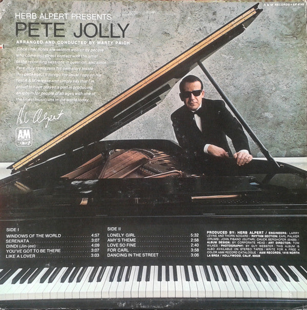 Pete Jolly : Herb Alpert Presents Pete Jolly (LP, Album)