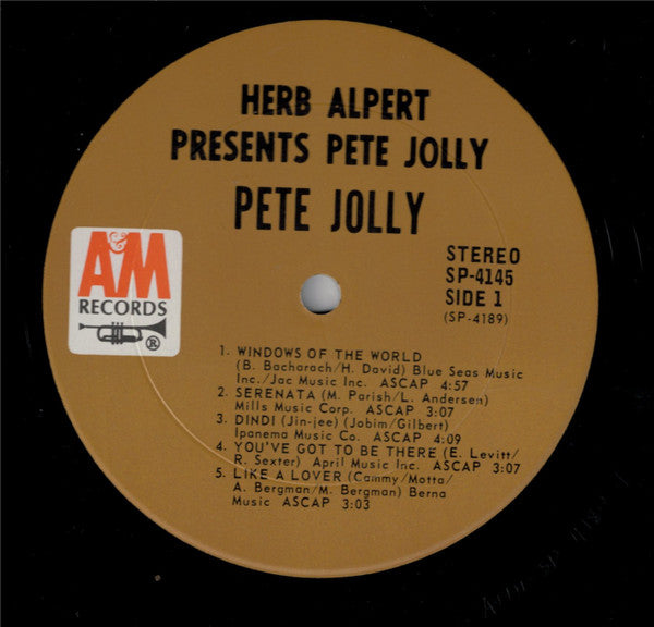 Pete Jolly : Herb Alpert Presents Pete Jolly (LP, Album)