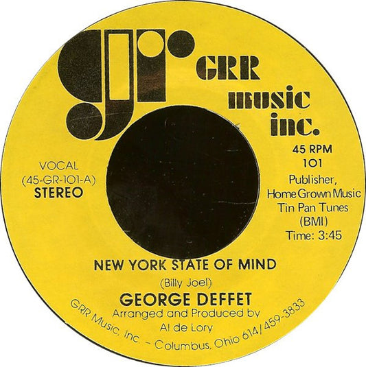 George Deffet : New York State Of Mind (7", Styrene)