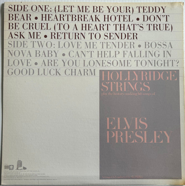 The Hollyridge Strings : The Great Hit Songs Of Elvis Presley Played By The Hollyridge Strings (LP, Album, Mono, Jac)