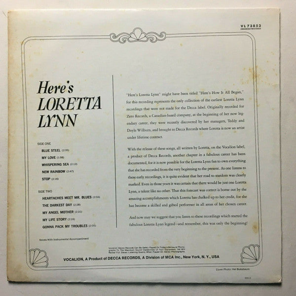 Loretta Lynn : Here's Loretta Lynn (LP, Pin)