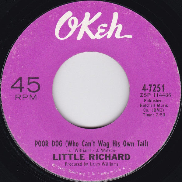 Little Richard : Poor Dog (Who Can't Wag His Own Tail) (7", Single, Styrene, Ter)