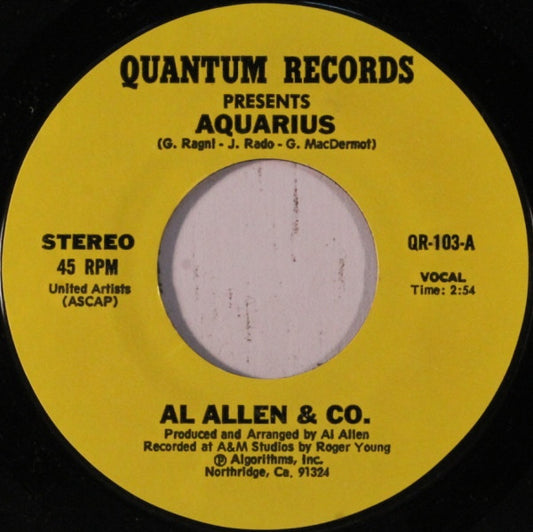 Al Allen & Co. : Aquarius / Tony (7")