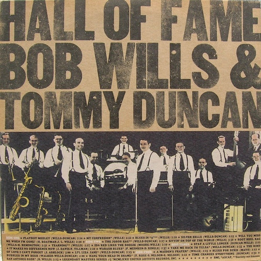 Bob Wills & Tommy Duncan : Hall Of Fame (2xLP, Comp, Res)