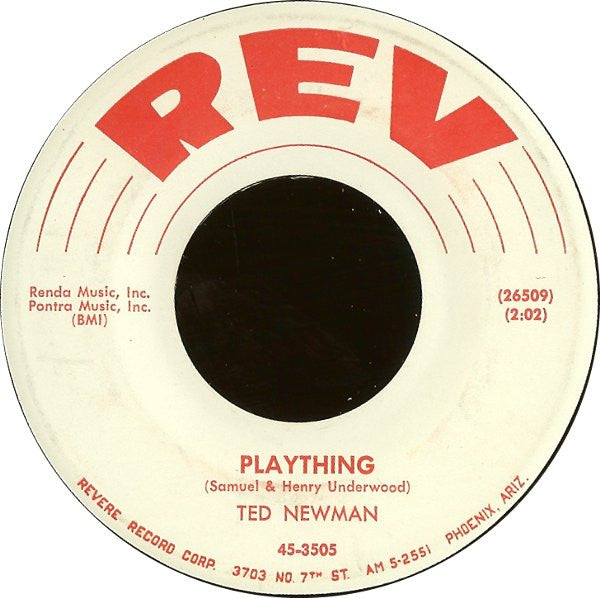 Ted Newman : Plaything (7", Single, Styrene)