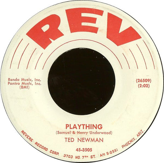 Ted Newman : Plaything (7", Single, Styrene)
