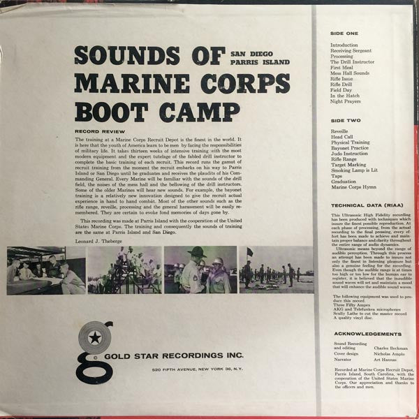 No Artist : Sounds Of Marine Corps Boot Camp: San Diego | Parris Island (LP, Album)