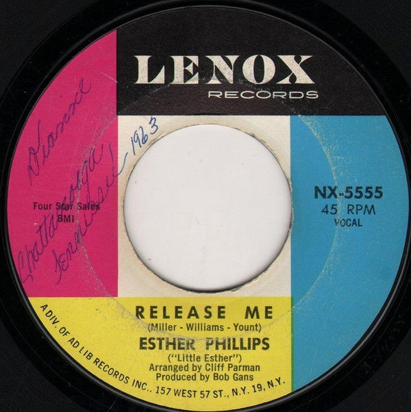 Esther Phillips : Release Me (7", Single, Styrene, Mon)