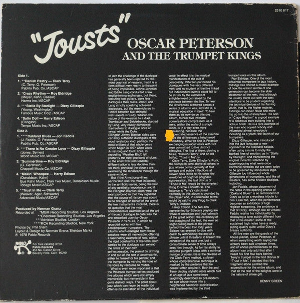 Oscar Peterson And The Trumpet Kings : Jousts (LP, Als)