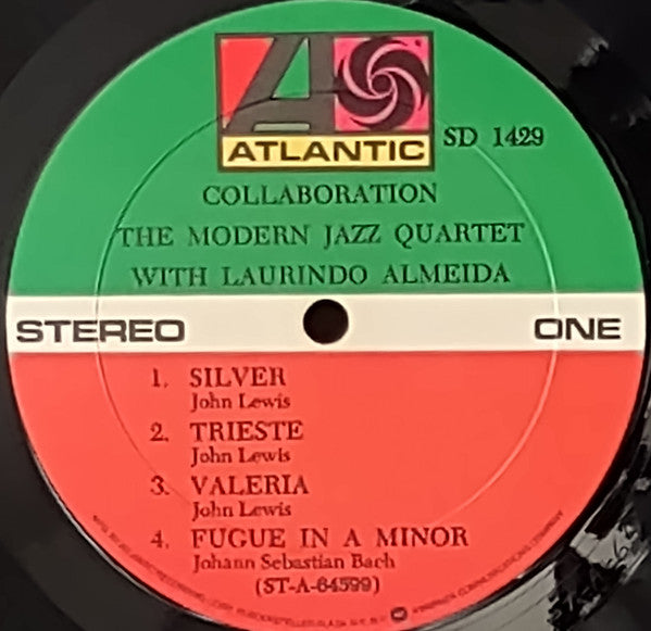 The Modern Jazz Quartet With Laurindo Almeida : Collaboration (LP, Album, Mon)