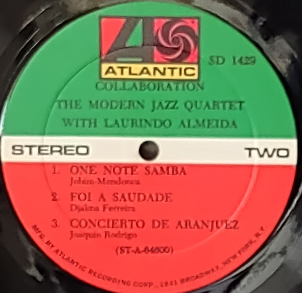 The Modern Jazz Quartet With Laurindo Almeida : Collaboration (LP, Album, Mon)