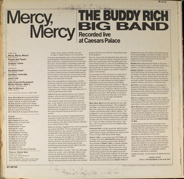 The Buddy Rich Big Band* : Mercy, Mercy (LP, Album)