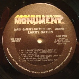 Larry Gatlin : Larry Gatlin's Greatest Hits Volume I (LP, Comp, Ter)