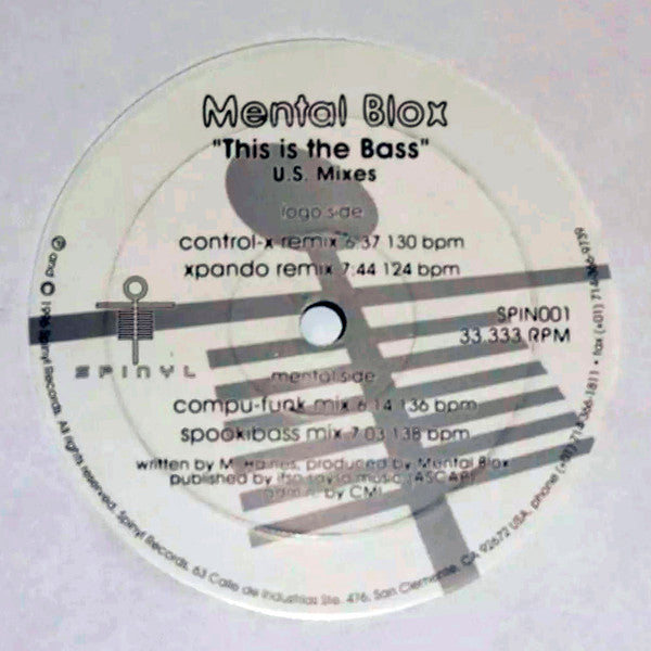 Mental Blox : This Is The Bass (12")