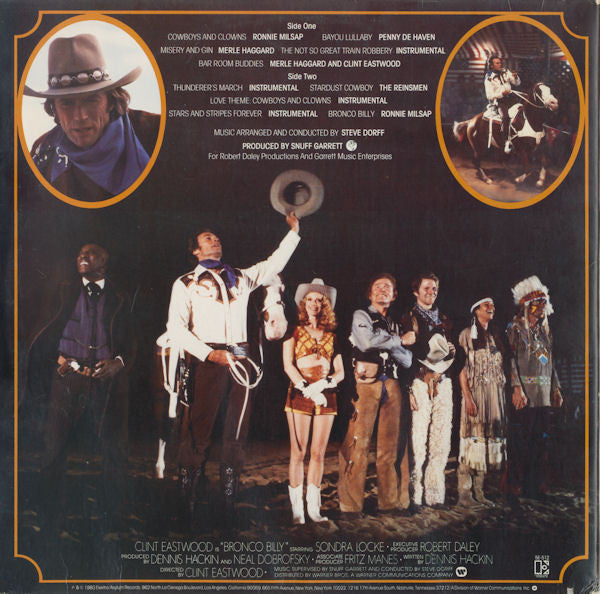 Various : The Original Music Soundtrack From Clint Eastwood's - Bronco Billy (LP, Album, Spe)