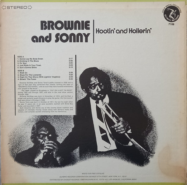 Sonny Terry & Brownie McGhee : Hootin' And Hollerin' (LP, Album, ARC)
