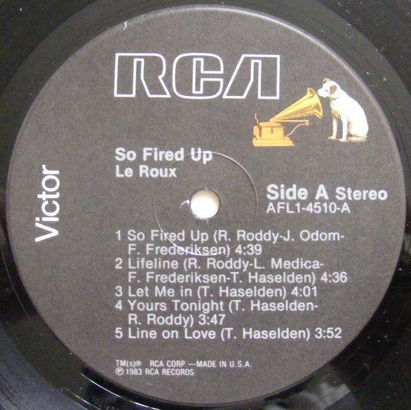 Le Roux : So Fired Up (LP, Album, Ind)