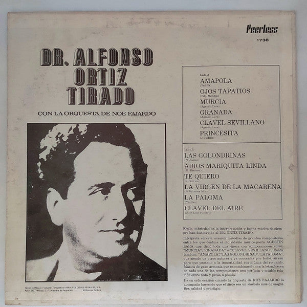 Alfonso Ortiz Tirado : Con La Orquesta De Noe Fajardo (LP, Comp)
