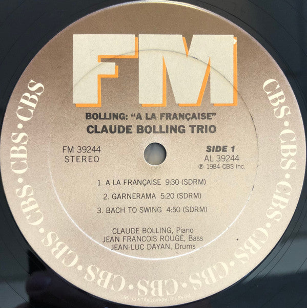 Claude Bolling Trio : Jazz À La Française (LP, Album)