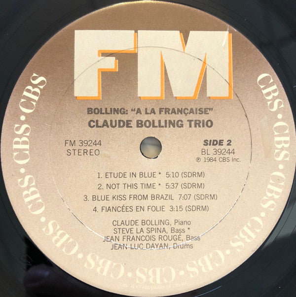 Claude Bolling Trio : Jazz À La Française (LP, Album)