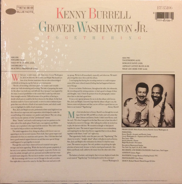 Kenny Burrell, Grover Washington, Jr. : Togethering (LP, Album)