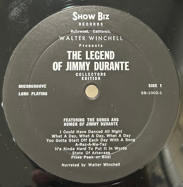 Walter Winchell Presents Jimmy Durante : The Legend Of Jimmy Durante (LP, Album)