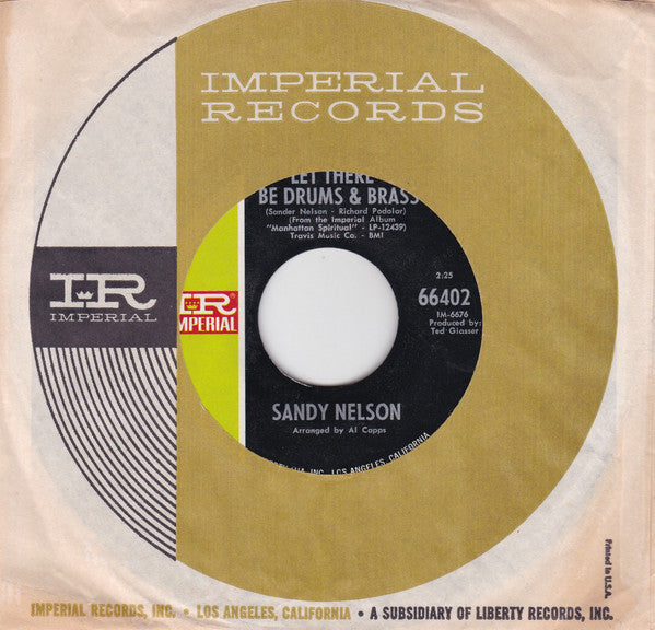 Sandy Nelson : Let There Be Drums & Brass (7", Single, Styrene, All)