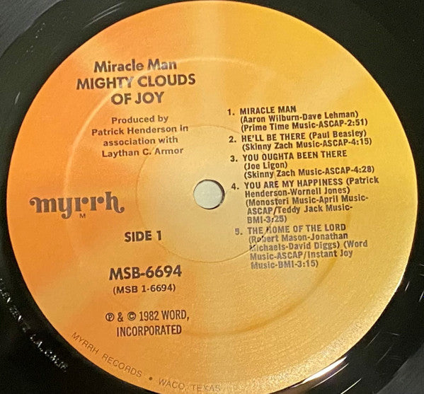 The Mighty Clouds Of Joy : Miracle Man (LP, Album)