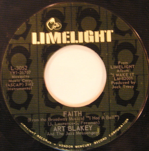 Art Blakey And The Jazz Messengers* : Faith / One For Gamal (7")