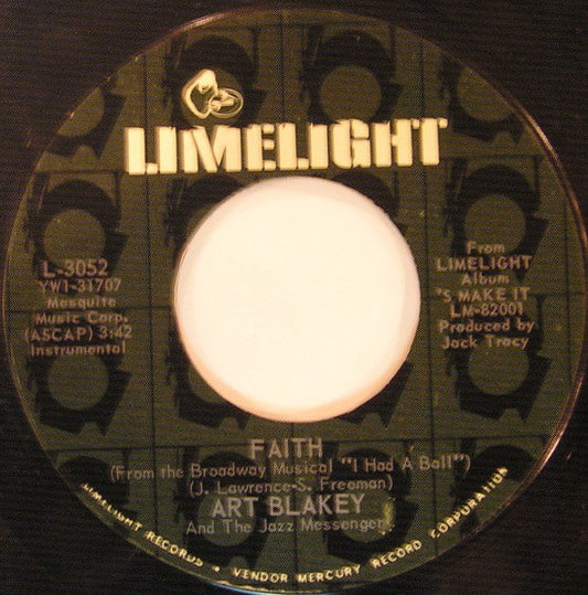 Art Blakey And The Jazz Messengers* : Faith / One For Gamal (7")
