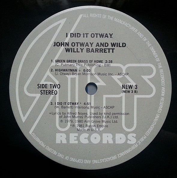 John Otway & Wild Willy Barrett : I Did It Otway (12", EP, Comp)