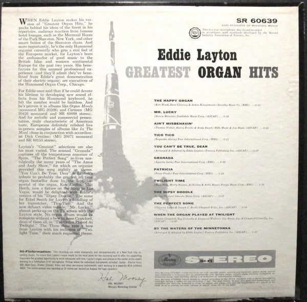 Eddie Layton : Great Organ Hits (LP, Album, Bla)