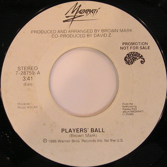 Mazarati : Players' Ball (7", Promo)