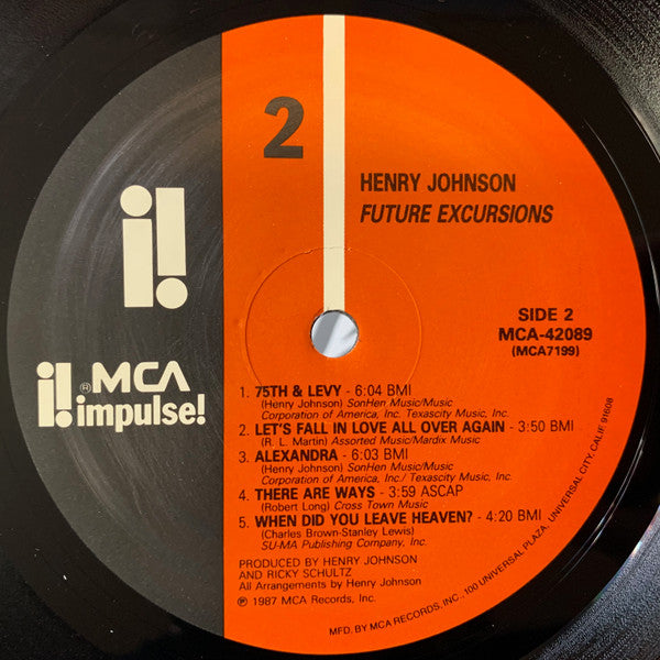 Henry Johnson : Future Excursions (LP, Album, Aud)