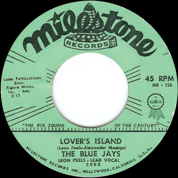 The Blue Jays : Lover's Island / You're Gonna Cry (7", Mono, Styrene)